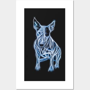 Bull Terrier Acrylic Painting Portrait Posters and Art